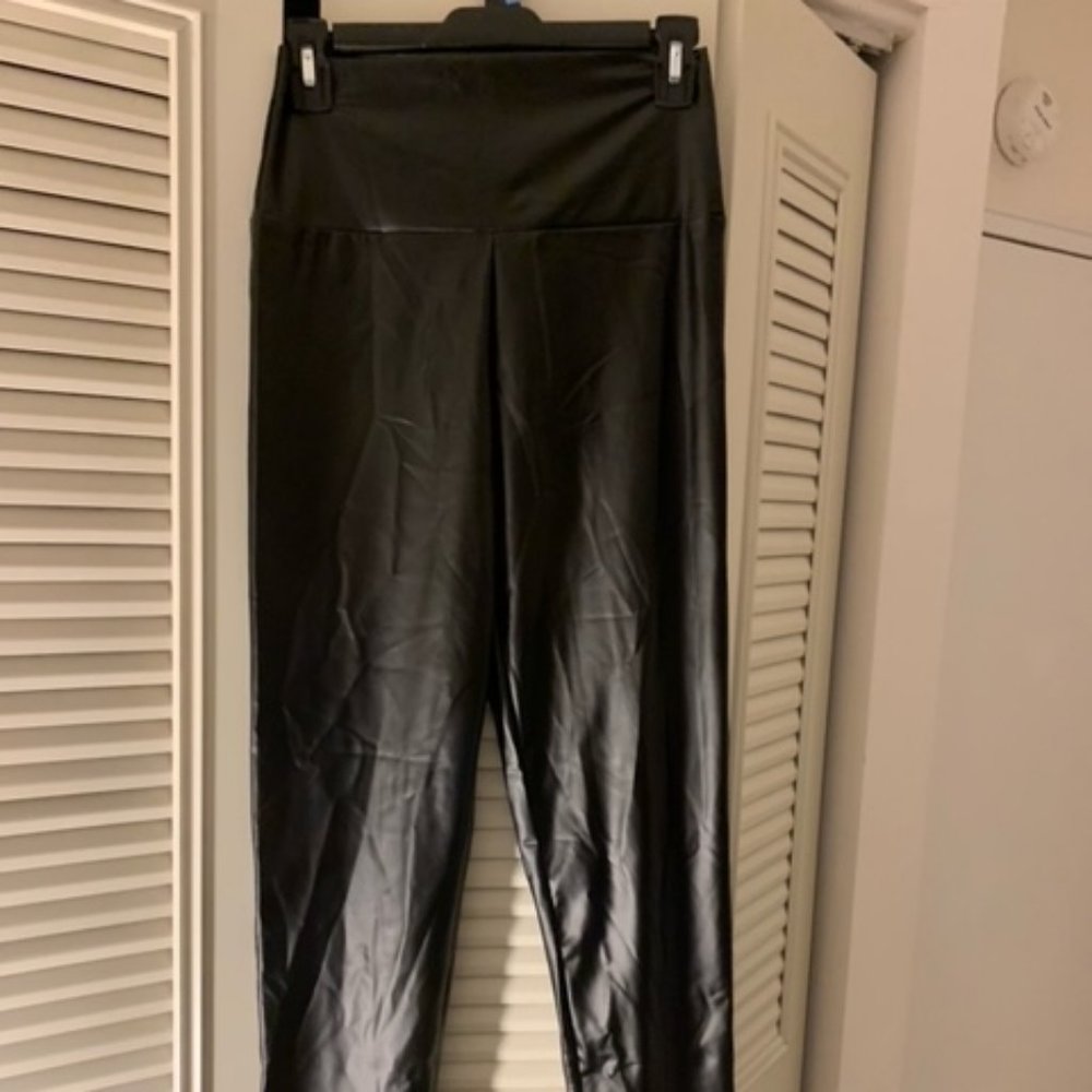 Amazon- Size Large- Black Faux Leather Leggings
